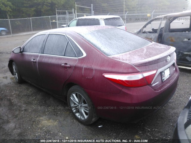 4T1BF1FK6GU588281 - 2016 TOYOTA CAMRY LE/XLE/SE/XSE წითელი ფოტო 3