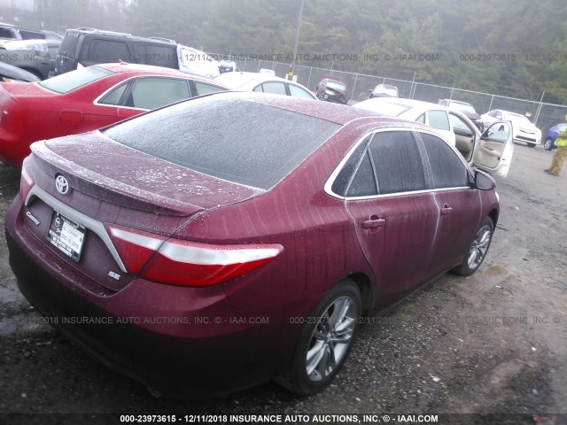 4T1BF1FK6GU588281 - 2016 TOYOTA CAMRY LE/XLE/SE/XSE წითელი ფოტო 4