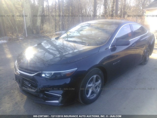 1G1ZB5ST4JF126178 - 2018 CHEVROLET MALIBU LS BLACK photo 2