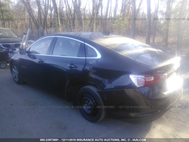 1G1ZB5ST4JF126178 - 2018 CHEVROLET MALIBU LS BLACK photo 3