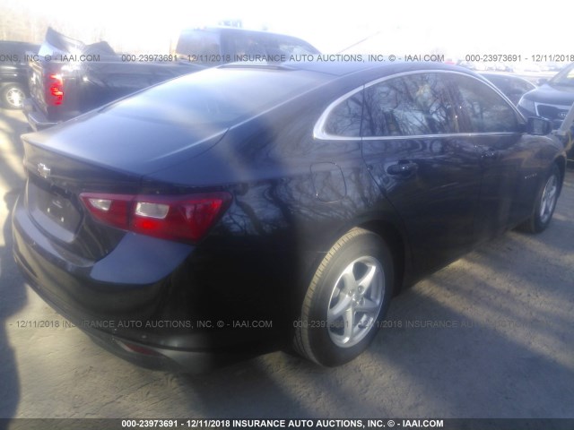 1G1ZB5ST4JF126178 - 2018 CHEVROLET MALIBU LS BLACK photo 4