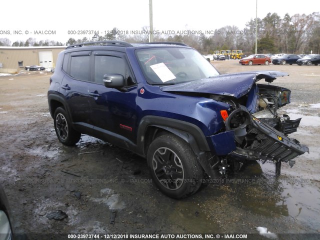 ZACCJBCT4GPD05632 - 2016 JEEP RENEGADE TRAILHAWK BLUE photo 1