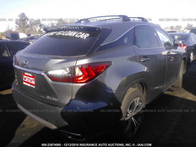 2T2ZZMCAXKC123494 - 2019 LEXUS RX 350/BASE/F SPORT GRAY photo 4