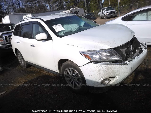 5N1AR2MN9FC667194 - 2015 NISSAN PATHFINDER S/SV/SL/PLATINUM WHITE photo 1