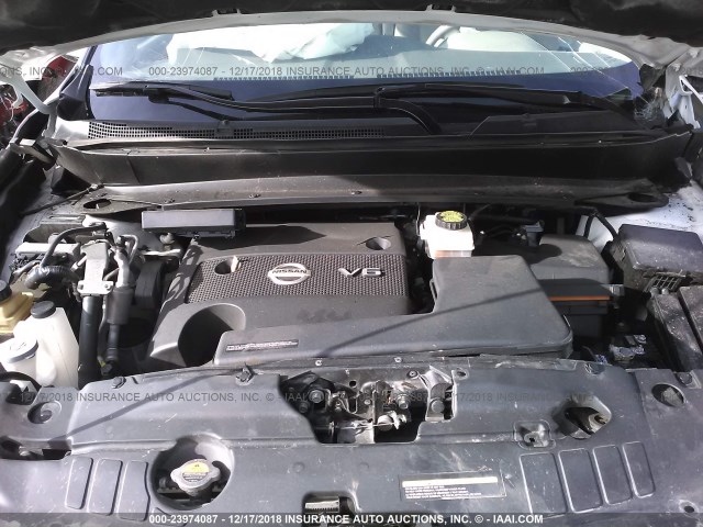 5N1AR2MN9FC667194 - 2015 NISSAN PATHFINDER S/SV/SL/PLATINUM WHITE photo 10