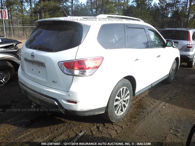 5N1AR2MN9FC667194 - 2015 NISSAN PATHFINDER S/SV/SL/PLATINUM WHITE photo 4
