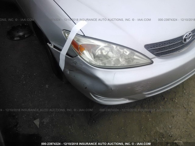 4T1BE32K72U552340 - 2002 TOYOTA CAMRY LE/XLE/SE SILVER photo 6