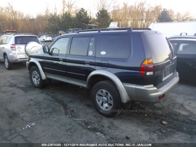 JA4MT41R02J056671 - 2002 MITSUBISHI MONTERO SPORT LIMITED BLUE photo 3