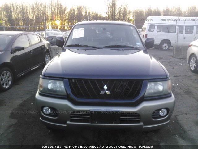 JA4MT41R02J056671 - 2002 MITSUBISHI MONTERO SPORT LIMITED BLUE photo 6