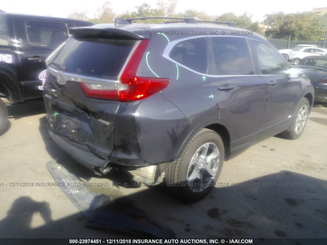 2HKRW2H80HH630899 - 2017 HONDA CR-V EXL GRAY photo 4