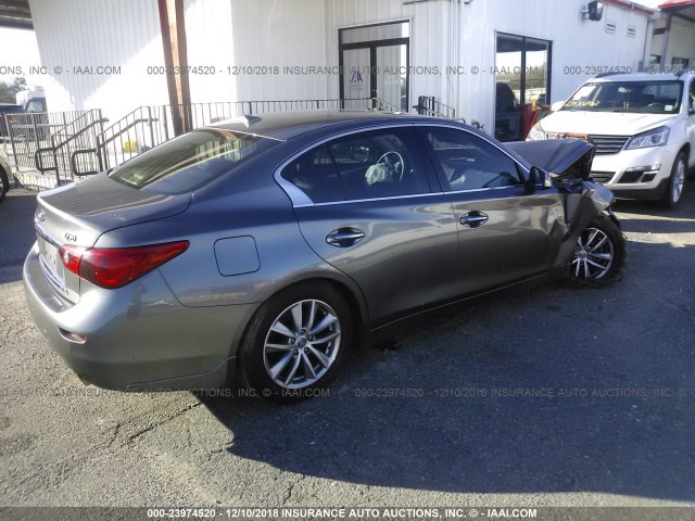 JN1BV7AP3FM338026 - 2015 INFINITI Q50 PREMIUM/SPORT GRAY photo 4