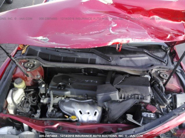 4T1BE46K49U350470 - 2009 TOYOTA CAMRY SE/LE/XLE RED photo 10