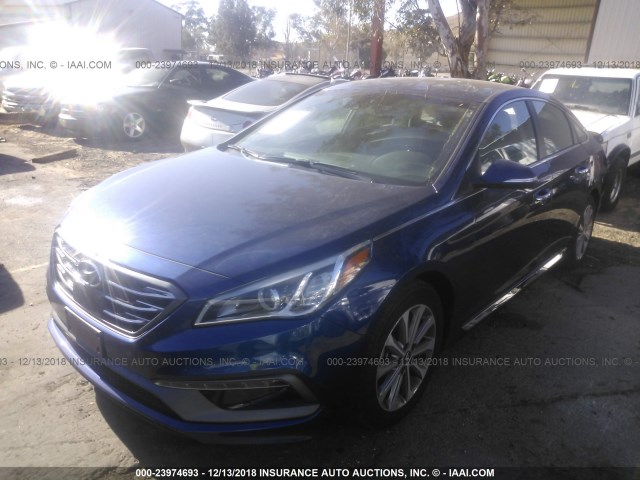 5NPE34AF7HH525448 - 2017 HYUNDAI SONATA SPORT/LIMITED BLUE photo 2