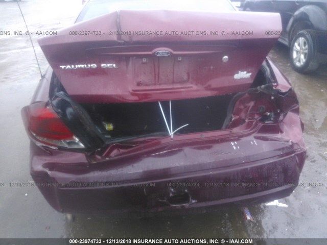 1FAFP56U87A174311 - 2007 FORD TAURUS SEL MAROON photo 6