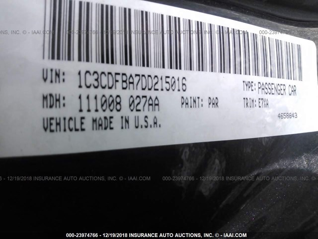 1C3CDFBA7DD215016 - 2013 DODGE DART SXT BLUE photo 9