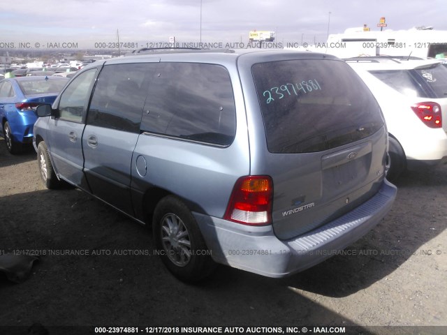 2FMZA5144YBA51123 - 2000 FORD WINDSTAR LX BLUE photo 3