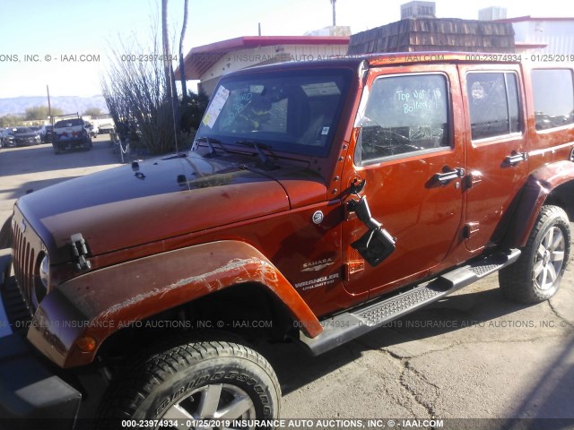 1C4BJWEGXEL276593 - 2014 JEEP WRANGLER UNLIMITE SAHARA ORANGE photo 6