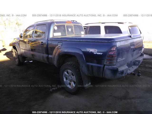 5TEMU52N35Z029172 - 2005 TOYOTA TACOMA DOUBLE CAB LONG BED BLUE photo 3