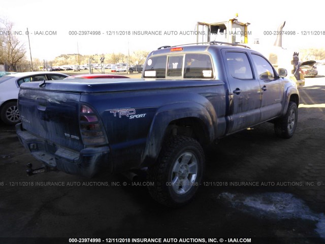 5TEMU52N35Z029172 - 2005 TOYOTA TACOMA DOUBLE CAB LONG BED BLUE photo 4