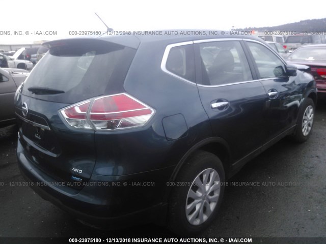 5N1AT2MVXEC856517 - 2014 NISSAN ROGUE S/SL/SV BLUE photo 4