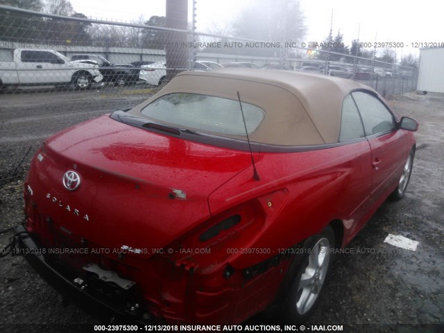 4T1FA38P98U145208 - 2008 TOYOTA CAMRY SOLARA SE/SLE/SPORT RED photo 4