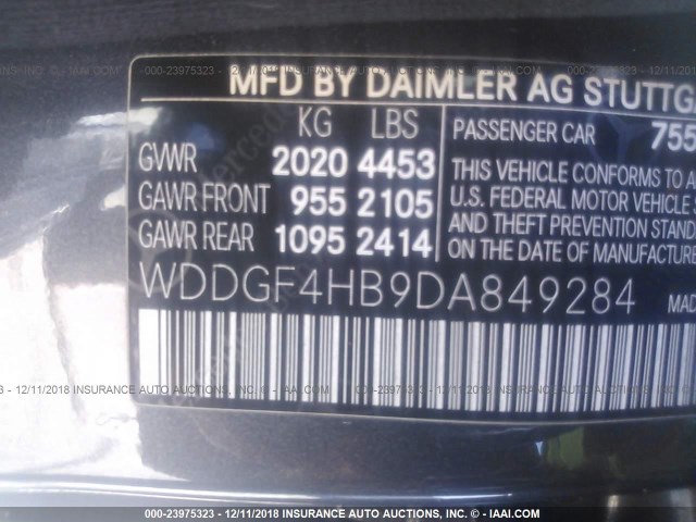 WDDGF4HB9DA849284 - 2013 MERCEDES-BENZ C 250 GRAY photo 9