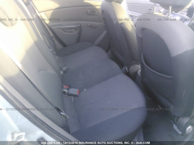 KNADE123386316272 - 2008 KIA RIO LX/SX SILVER photo 8