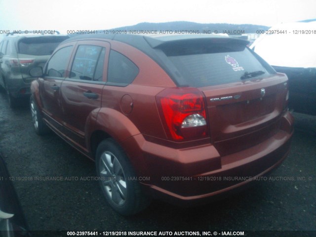 1B3HB48B57D553807 - 2007 DODGE CALIBER SXT ORANGE photo 3