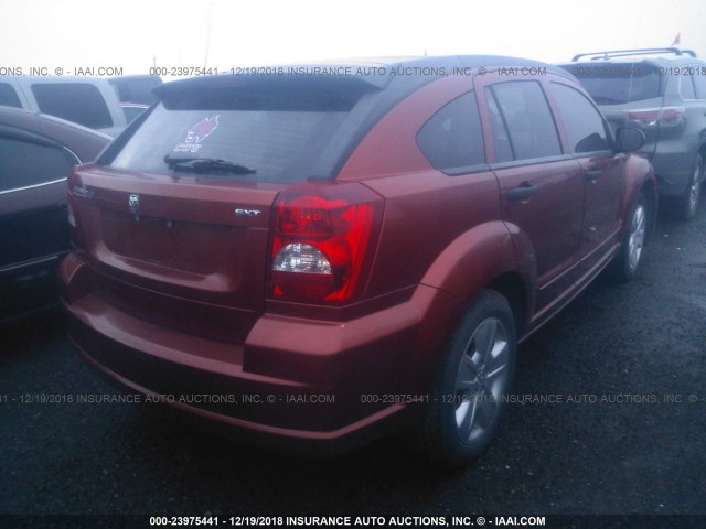 1B3HB48B57D553807 - 2007 DODGE CALIBER SXT ORANGE photo 4