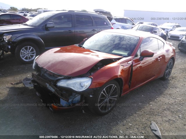 JF1ZNAA12D2707784 - 2013 TOYOTA SCION FR-S ORANGE photo 2