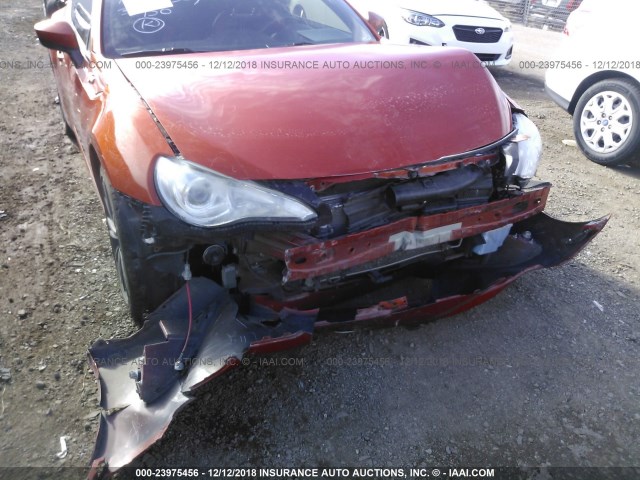 JF1ZNAA12D2707784 - 2013 TOYOTA SCION FR-S ORANGE photo 6