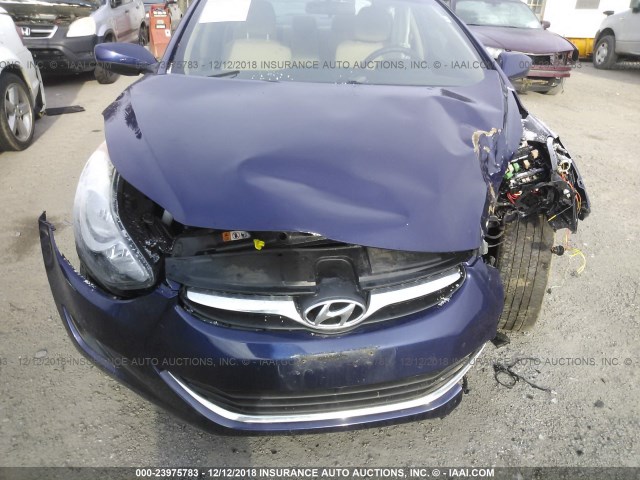 5NPDH4AE2DH376526 - 2013 HYUNDAI ELANTRA GLS/LIMITED BLUE photo 6