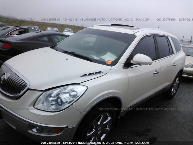 5GAER23D19J210556 - 2009 BUICK ENCLAVE CXL WHITE photo 2