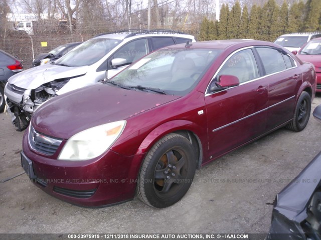 1G8ZS57N08F133926 - 2008 SATURN AURA XE RED photo 2