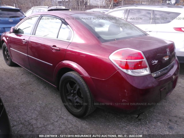 1G8ZS57N08F133926 - 2008 SATURN AURA XE RED photo 3