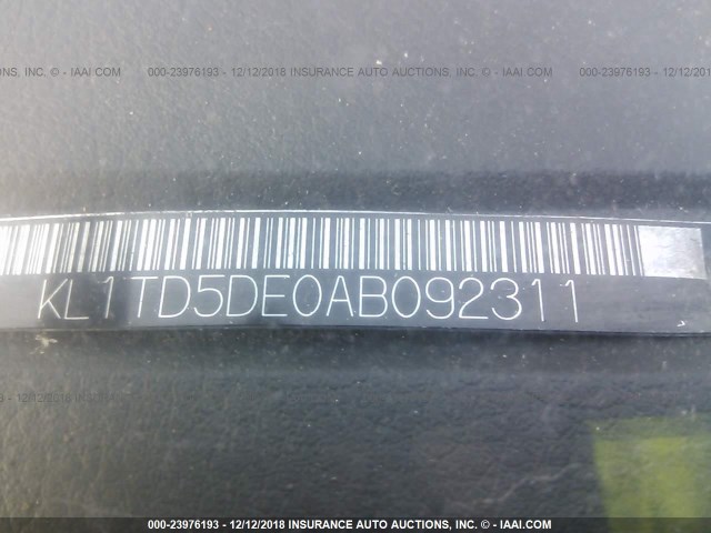 KL1TD5DE0AB092311 - 2010 CHEVROLET AVEO LS/LT Qara foto 9