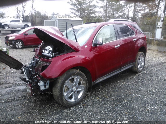 1GNALDEKXFZ118694 - 2015 CHEVROLET EQUINOX LTZ RED photo 2