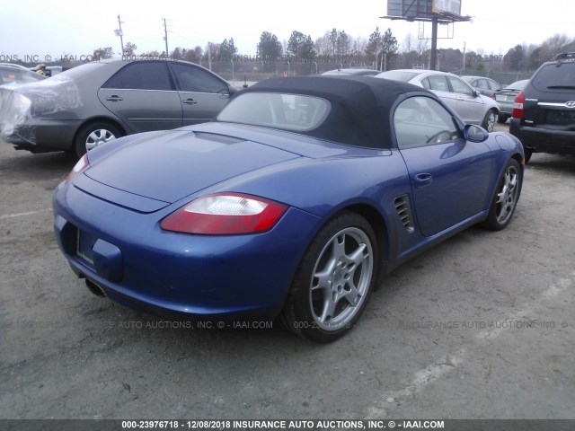 WP0CA29865U712236 - 2005 PORSCHE BOXSTER BLUE photo 4