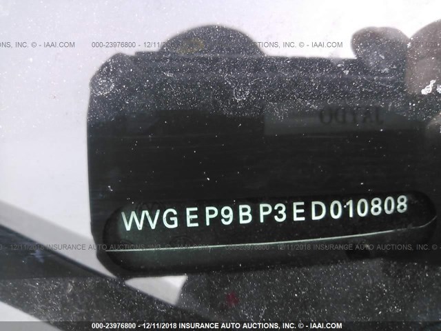 WVGEP9BP3ED010808 - 2014 VOLKSWAGEN TOUAREG V6 TDI BLACK photo 9