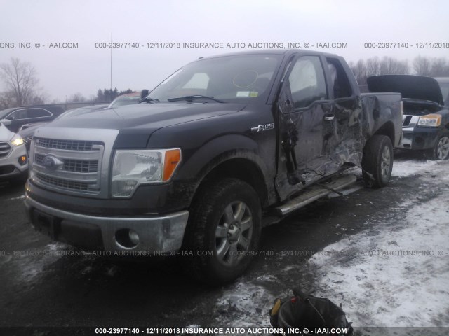 1FTFX1EF8EKG12919 - 2014 FORD F150 SUPER CAB BLACK photo 2