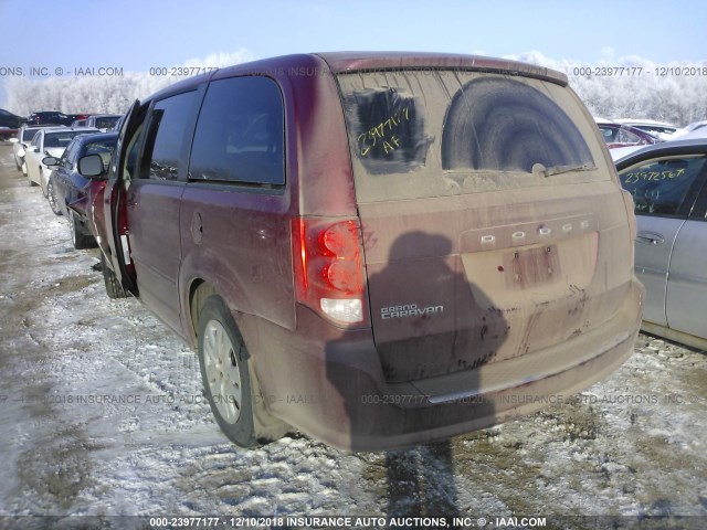 2C4RDGBG2FR616893 - 2015 DODGE GRAND CARAVAN SE RED photo 3