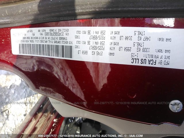 2C4RDGBG2FR616893 - 2015 DODGE GRAND CARAVAN SE RED photo 9