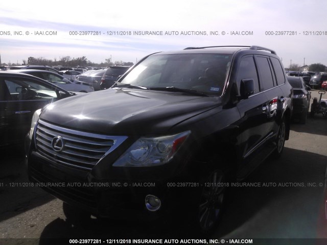 JTJHY7AXXB4072364 - 2011 LEXUS LX 570 BLACK photo 2