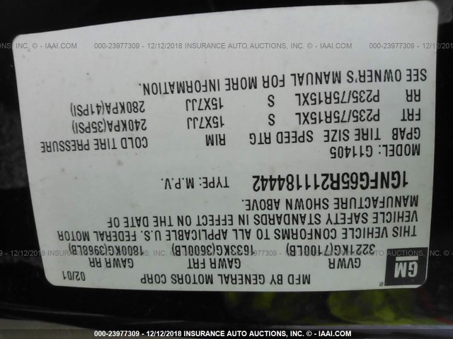 1GNFG65R211184442 - 2001 CHEVROLET EXPRESS G1500  RED photo 9