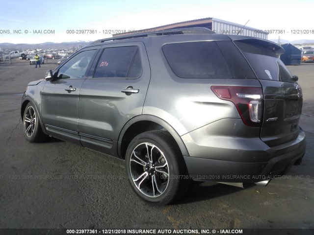 1FM5K8GT3FGB89740 - 2015 FORD EXPLORER SPORT GRAY photo 3