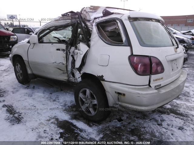 JT6HF10U4X0027763 - 1999 LEXUS RX 300 WHITE photo 3