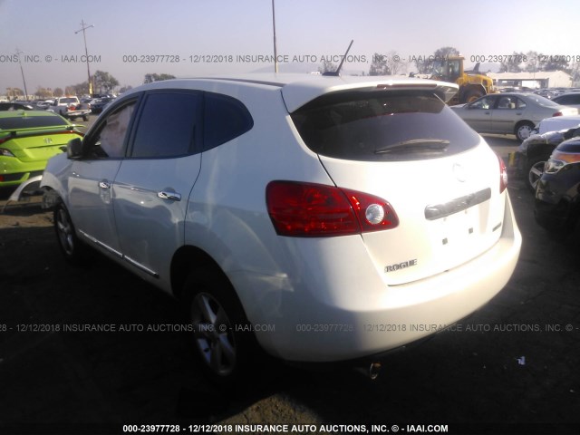 JN8AS5MTXCW278331 - 2012 NISSAN ROGUE S/SV WHITE photo 3