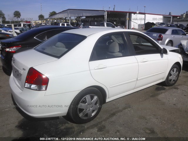 KNAFE221895668266 - 2009 KIA SPECTRA EX/LX/SX WHITE photo 4