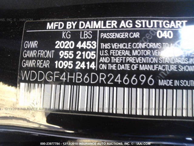 WDDGF4HB6DR246696 - 2013 MERCEDES-BENZ C 250 BLACK photo 9