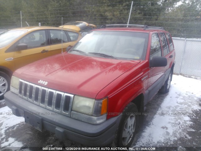 1J4GZ58S5PC613872 - 1993 JEEP GRAND CHEROKEE LAREDO RED photo 2